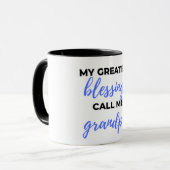 My Greatest Blessings Call Me Grandpa black マグカップ (正面左)