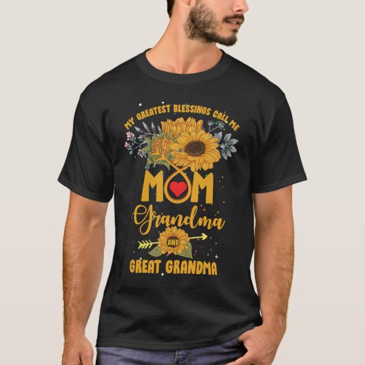 My Greatest Blessings Call Me Mom Grandma Great Gr Tシャツ (正面)
