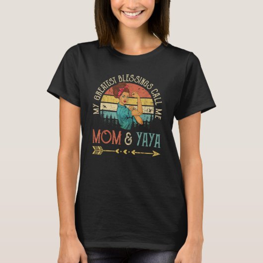 My Greatest Blessings Call Me Mom & Yaya Women Ros Tシャツ (正面)