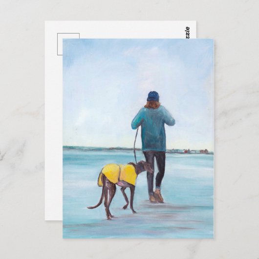 My Greyhound Dog Artポストカードで歩く ポストカード (正面/裏面)
