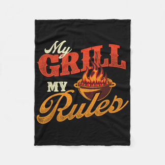 My Grill My Rules - Pitmaster Byrbecue Grilling Sm フリースブランケット