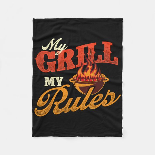 My Grill My Rules - Pitmaster Byrbecue Grilling Sm フリースブランケット (正面)