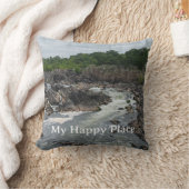 My Happy Place Text Add Your Photo Template クッション (ブランケット)