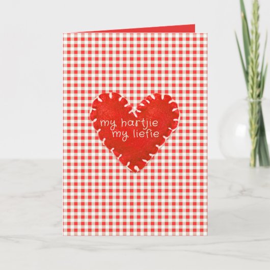 My Hartjie My Liefie Applique Heart Card カード (正面)