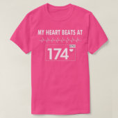 My heart beats at 174 bpm drum and bass tシャツ (デザイン正面)