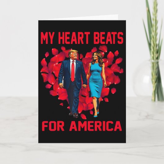 My Heart Beats For America Trump Valentine's Day 3 カード (正面)