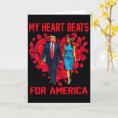 My Heart Beats For America Trump Valentine's Day 3 カード (黄色い花)