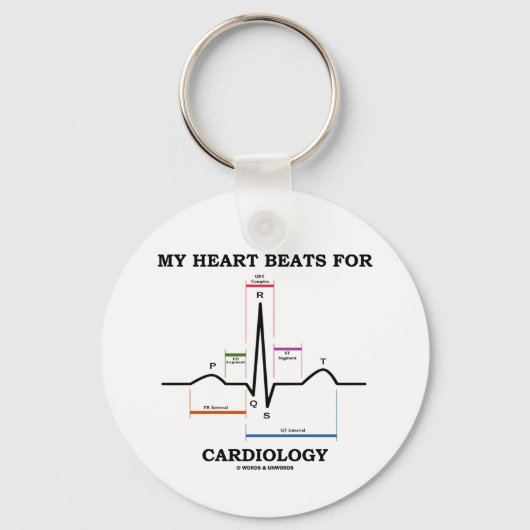 My Heart Beats For Cardiology (Sinus Rhythm) キーホルダー (正面)