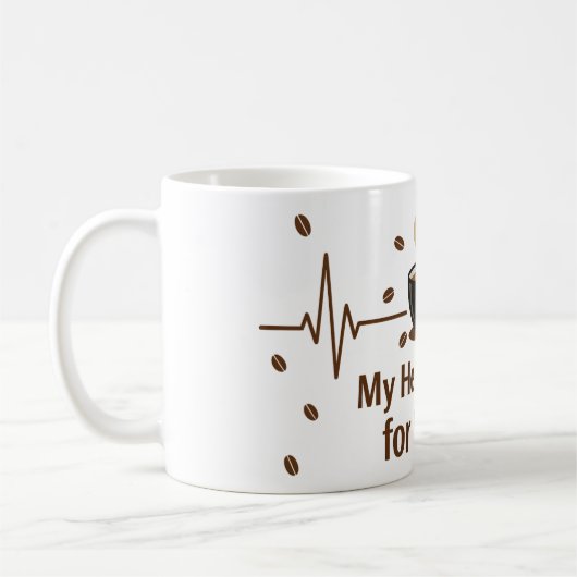 My Heart Beats for Coffee-mug コーヒーマグカップ (左)