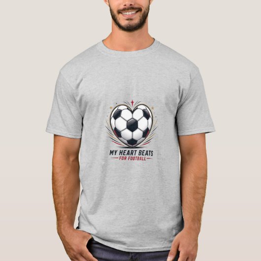 My Heart Beats For Football Personalized Soccer Gi Tシャツ (正面)
