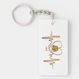 My Heart Beats for Leo Zodiac Sign Keychain キーホルダー