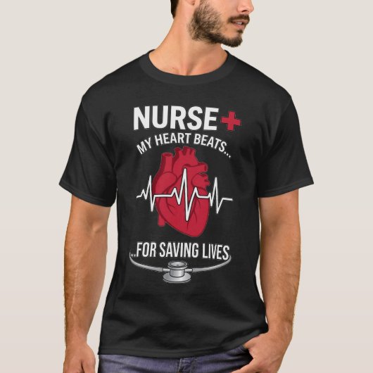 My Heart Beats for Saving Lives - Ultimate Nurse P Tシャツ (正面)