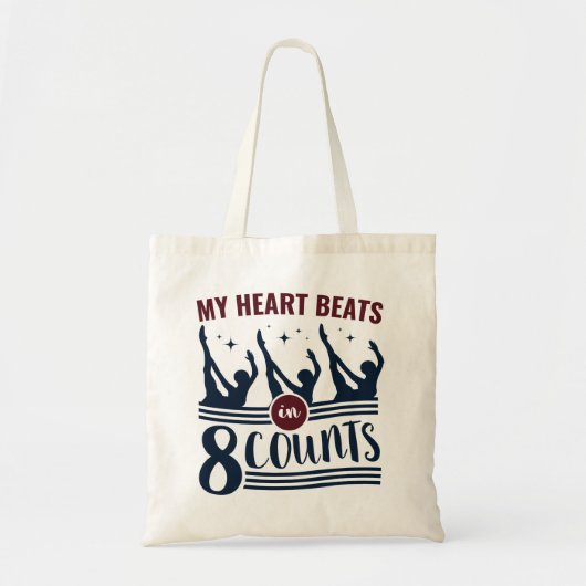 My Heart Beats In 8 Counts Synchronized Swimming トートバッグ (正面)