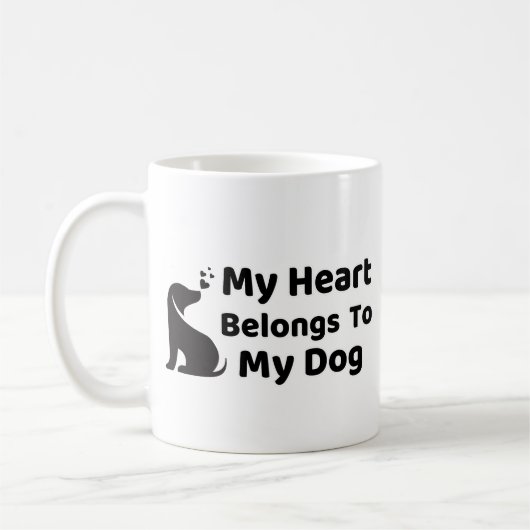 My Heart Belong To My Dog Mug コーヒーマグカップ (左)