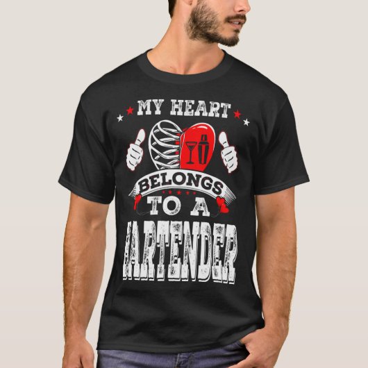 My Heart Belongs To A Bartender Valentine Day  Tシャツ (正面)