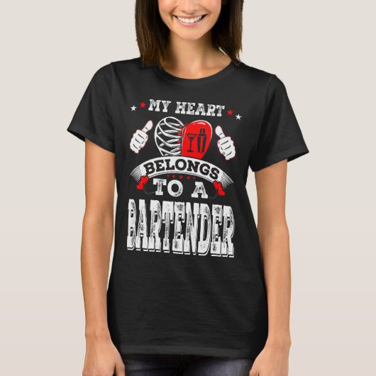 My Heart Belongs To A Bartender Valentine Day Tシャツ (正面)