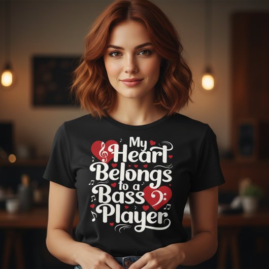 My Heart Belongs to a Bass Player Funny Musician トライブレンドTシャツ
