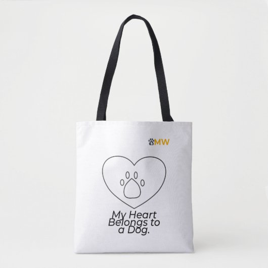 My Heart Belongs to a Dog Tote Bag – Cute Dog Love トートバッグ (正面)