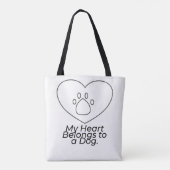 My Heart Belongs to a Dog Tote Bag – Cute Dog Love トートバッグ (裏面)