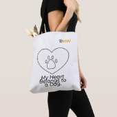 My Heart Belongs to a Dog Tote Bag – Cute Dog Love トートバッグ (クローズアップ)