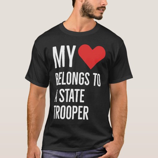 My heart belongs to a state trooper anniversary qu tシャツ (正面)