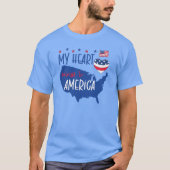 My Heart Belongs to America Patriotic Men's T-Shir Tシャツ (正面)