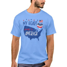 My Heart Belongs to America Patriotic Men's T-Shir