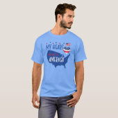 My Heart Belongs to America Patriotic Men's T-Shir Tシャツ (正面フル)