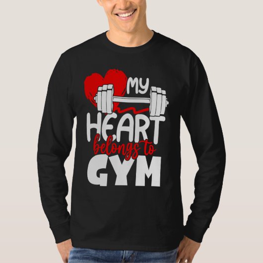 My Heart Belongs To Gym  Valentines Day Workout Tシャツ (正面)