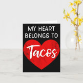 My Heart Belongs To Tacos - Funny Valentines Day  カード (黄色い花)