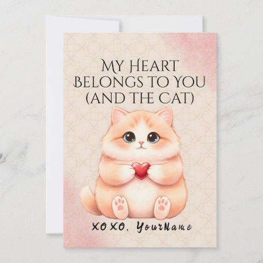 My Heart Belongs to You And the Cat Valentine Card シーズンカード (正面)