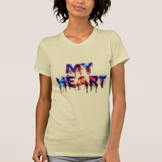 My Heart – Cosmic Drip Text T-Shirt Design Tシャツ (正面)