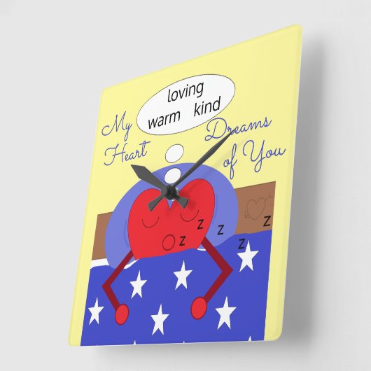 My Heart Dreams of You: スクエア壁時計 (傾斜)