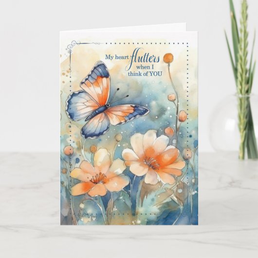 My Heart Flutters When I Think of You Butterfly カード (正面)