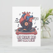 "My Heart Has Its Own Beat" Funny Vinyl Record  サンキューカード (スタンド正面)