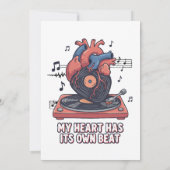 "My Heart Has Its Own Beat" Funny Vinyl Record  サンキューカード (裏面)