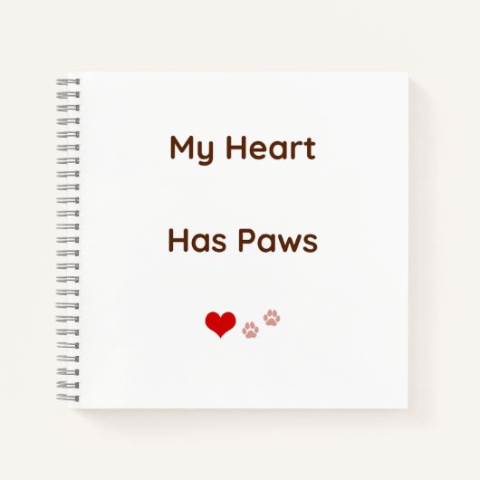 My Heart Has Paws Pet Lover Notebook ノートブック (正面)
