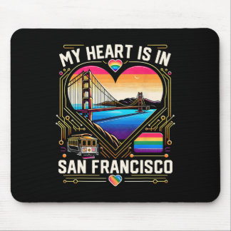 My Heart Is In San Francisco Souvenir Golden Gate  マウスパッド