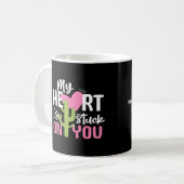 My Heart Is Stuck On You Cactus Heartfelt Design コーヒーマグカップ (正面左)