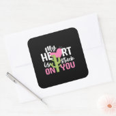 My Heart Is Stuck On You Cactus Heartfelt Design  スクエアシール (封筒)