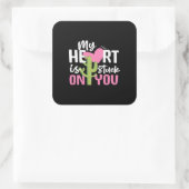 My Heart Is Stuck On You Cactus Heartfelt Design  スクエアシール (バッグ)