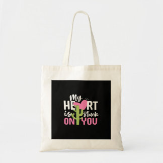 My Heart Is Stuck On You Cactus Heartfelt Design トートバッグ