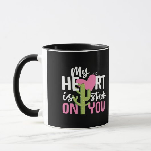 My Heart Is Stuck On You Cactus Heartfelt Design  マグカップ (左)
