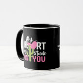 My Heart Is Stuck On You Cactus Heartfelt Design  マグカップ (正面左)