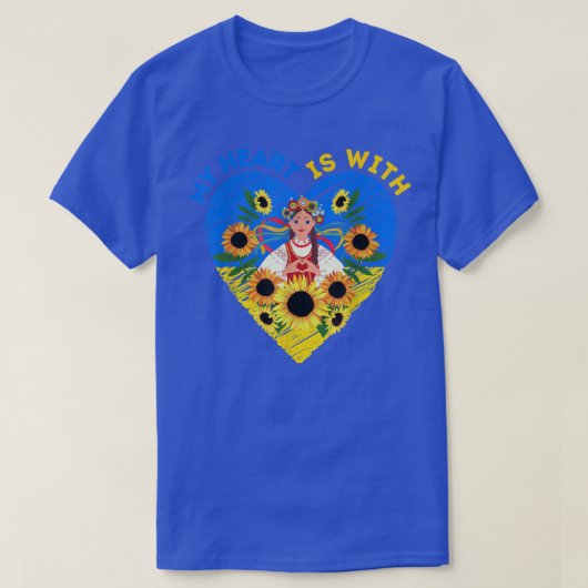 MY HEART IS WITH UKRAINE, Ukrainian Flag Tradition Tシャツ (デザイン正面)