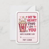 MY HEART POPS FOR YOU Valentines Day Classroom ノートカード (正面)