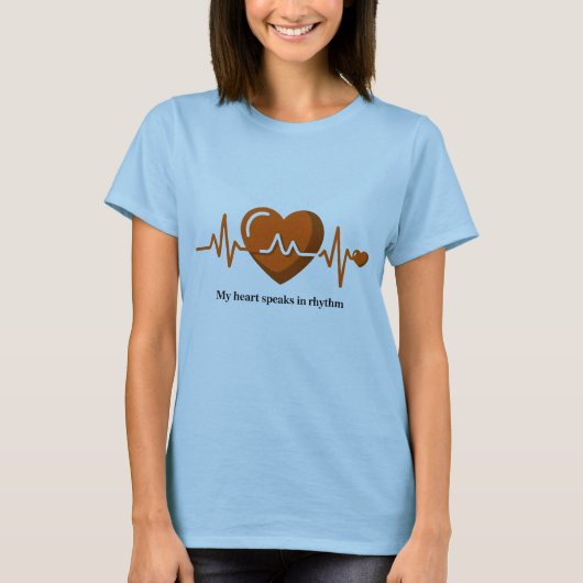 My Heart Speaks in Rhythm - 女性用EKGハートビート Tシャツ (正面)
