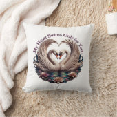 My Heart Swims Only for You Swan Heart T-Shirt クッション (ブランケット)