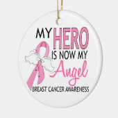 My Here Is Now My Angel Breast Cancer Ornament セラミックオーナメント (左)