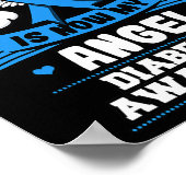 My Hero Is Now My Angel Diabetes Blue Diabetic Ket ポスター (角)